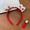 2025 Año del Dragón Diadema Creativa Brillante Adorno para la Cabeza Día de Año Nuevo Fiesta de Nochevieja Actividad Joyería Roja Pinza para el Cabello para Niñas