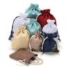 Bolsas de Lino, Bolsas de Regalo para Joyería, Bolsas Azules y Blancas con Estampado de Loto, Bolsas para Joyería, Bolsas para Artefactos Culturales, Bolsas para Pulseras, Bolsas para Artículos de Jade, Bolsas de Algodón y Lino para Accesorios