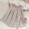 Vestido de Princesa Bordado à Mão para Exportação de Verão Ins Vestido de Renda com Babados e Manga Voadora Vestido Sem Mangas para Meninas