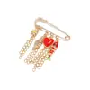 Broche de borlas color-blocking dopamina con pequeños colgantes de margarita, corazón, caracola y pez, suministro transfronterizo