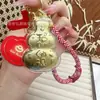 Llavero de Calabaza con Bendición del Funcionario Celestial de Oro Puro 999 de Shuibei Colgante de Regalo Dorado Promoción de Transmisión en Vivo Venta al por Mayor