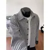 Camisa Versátil de Rayas para Hombre, Nuevo Estilo Primavera y Otoño, Cómoda, Casual, Transpirable, Chaqueta de Manga Larga, Cárdigan para Hombre, Moderno