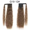 Al por mayor transfronterizo Europa pegatina mágica permanente de maíz peluca de cola de caballo cabello largo rizado esponjoso para mujer extensiones de cabello de onda de agua cola de caballo