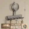 Gancho de Cocina de Ventosa Color Gunmetal, Estante de Ganchos sin Taladro, Estante de Almacenamiento de Cocina para Colgar Cuchillos, Espátulas, Cucharas, Toallas, Estante de Ganchos Montado en la Pared