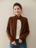 2025 Nuevo Otoño e Invierno Chaleco de Punto de Cachemira Holgado con Cremallera Chaqueta sin Mangas Cárdigan de Lana de Cuello Semitortuga Dropshipping