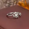 Anillo de Plata de Ley 925 100 Apellidos Familiares Apellido Familiar Anillo para Mujer Nuevo Amor Diseño de Nicho Sentido Anillo de Dedo Abierto Todo-partido Regalo