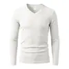 Pulôver Canelado Pesado Primavera e Outono Amazon Transfronteiriço Casual Solto Camiseta de Manga Longa Gola V Masculina Outono/Inverno Atacado