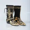 Danza Étnica Actuaciones de Danza Mongol Presentando Botas de Hombre y Mujer, Botas de Xinjiang, Botas de Xizang, Botas para el Espectáculo Infantil del Rey Mono y Zapatos para Tambores