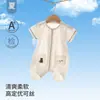 Ropa de Verano para Bebé Recién Nacido Algodón Clase A Manga Corta Delgada Mameluco Abierto por Delante 0-1 Estilo Coreano Mono de Bebé