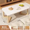 Mesa de Centro Pequeno Apartamento Sala de Estar Casa Estilo Escandinavo Perna de Madeira Maciça Mesa de Tronco 2025 Nova Casa de Aluguel Mesa de Chá Simples