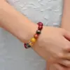 Pulsera Dios de la Riqueza de cinco vías cinabrio de imitación para hombres y mujeres año de nacimiento madera dorada agua fuego tierra pulsera de ágata de cinco colores venta al por mayor en vivo