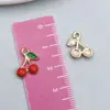 Aleación de Goteo de Aceite Colgante de Fruta Cereza Roja Fresa Manzana Accesorios para Joyería DIY Pulsera Pendientes Llavero Encanto