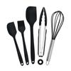 Juego de 5 utensilios de cocina de silicona resistentes a altas temperaturas para el hogar, cocina, raspador de aceite de silicona, utensilios para hornear, pinzas para alimentos.