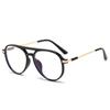 2412 Lentes para Miopía para Hombres y Mujeres, Monturas de Doble Puente de Moda Europea y Americana, Estudiantes Celebridades de Internet Pueden Equiparse con Lentes de Rana Antiluz Azul con Graduación