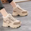 Zapatos de invierno de caña alta estilo papá para mujer, nuevo estilo 2026, versátiles zapatos de algodón estilo coreano, cómodos, engrosados y con forro de felpa, calzado deportivo, CY035
