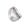 Anillo de hombre de hip-hop europeo y americano, anillo cuadrado de zircón con color de escalera, anillo de personalidad irregular de moda, accesorios de hip-hop para hombre