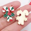 Mezcla 30 Colgantes de Caricatura de Papá Noel Goteando, Muñeco de Nieve, Campana, Alce para Pulsera DIY, Llavero, Accesorios
