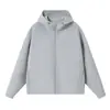 Moletom com Capuz e Zíper Dupla Face em Camada de Ar com Amônia Líquida 380g Cardigan Tendência Masculino Peça Externa Uniforme de Grupo Estampa de Logo