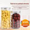 Ponto de Fábrica 85 Calibre Alumínio Tampa Prata PET Transparente Comida Garrafa de Plástico Alimento Pote Lanche Fruta Seca Pote Selado
