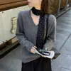 Suéter de lana para mujer, suéter con forro polar, suéter de punto liso de ajuste holgado para otoño e invierno, capa base, top de cachemira, estilo moderno, fabricante