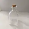 Botellitas de Licor Pequeñas en Stock del Fabricante 120g Botellas Cuadradas Botellas para Condimentos 120ml Tapón de Corcho Botellas de Vidrio de Boca Pequeña