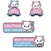 Pegatina Magnética Personalizada para Parachoques de Coche Reflectante Gatito de Dibujos Animados Bolsa Emocional Pegatina Magnética de Panal para Conductor Novato