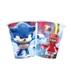 Venta Cruzada Más Vendida Vajilla Desechable Temática de Sonic, Vasos de Papel, Platos de Papel, Servilletas de Papel, Cuchillos, Tenedores, Cucharas, Set de Decoración de Cumpleaños