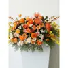 Atril de Alta Gama Arreglo Floral Personalizado Flores para Mesa de Conferencia y Rueda de Prensa Flores Artificiales de Rosa Flores Colgantes para Mesa de Banquete