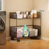 Estante de almacenamiento para baño, carrito de baño móvil, organizador de almacenamiento en capas para detergente de lavandería para balcón junto a la lavadora