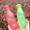 Botella de refresco esmerilada de 550 ml color caramelo para deportes al aire libre, vaso para beber irrompible, taza portátil práctica para estudiantes