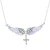 Moda Europeia e Americana Colar de Asas de Anjo Cruz de Asas de Anjo Diamante Pingente de Anjo Anel Brincos Pulseira para Mulheres