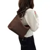 Bolsa Feminina Retro de Camurça Japonesa e Coreana Outono e Inverno Novo Estilo Patchwork Versátil Bolsa de Ombro de Mão Bolsa de Axila Cáqui Laranja