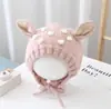 Gorro de Bebé Otoño e Invierno Gorro con Protección para las Orejas Niños y Niñas Lindo Súper Lindo Gorro de Punto de Venado Cálido para Niños con Correa