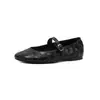 Sapatos Mary Jane Super Macios de Pele de Ovelha Estampada Oncinha 2026 Outono Confortáveis Planos Bico Redondo Couro Genuíno Tira Única Sapatos Femininos