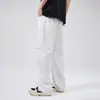 Pantalones Cargo para Hombre 2026, Estilo Delgado de Verano, Estilo Americano de Moda, Diseño Plisado, Cordón, Pantalones Casuales Holgados, Algodón