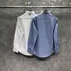 Fábrica Direta Marca Dongguan Camisa Tb Masculina Outono Novo Versátil Tendência Design de Bolso Camisa Listrada