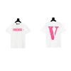 2024 VLONE Camiseta de Manga Corta Serie V Grande Estampado de Estrella V Camiseta de Manga Corta para Parejas Hombres y Mujeres Tendencia High Street Personalizada