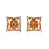 Brincos de Moissanita Quadrados Princesa 1 quilate Cor Simples Moda Joker Prata Esterlina S925 Brincos Atacado Transfronteiriço