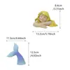 Figura de Sereia de Resina em Liquidação Especial, Princesa Sereia Adormecida Simulada para Jardim, Aquário e Decoração de Casa