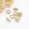 Color Oro 14K Zirconia Micro-Pavimentada que Conserva el Color Espaciador de Cuentas con Agujero Grande Material para Joyería DIY Cuentas Espaciadoras para Pulseras