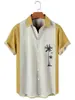 Estación Independiente Moda Masculina Transfronteriza Camisa Hawaiana de Manga Corta de Moda Camisa con Impresión Digital 3D Transfronteriza