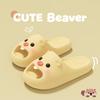 Pantufas Castorzinho Femininas Fofas Verão Interior Casa Banheiro Antiderrapante Desenho Animado Sandálias Eva Femininas Verão Exterior