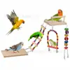Brinquedo de papagaio brinquedo de pássaro suporte de brincar de papagaio plataforma de poleiro de prancha de mola escada degraus balanço espeto de roer combinação