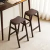 Banqueta de Jantar de Nogueira Preta Norte-Americana Banqueta para Trocar Sapatos de Madeira Maciça para Casa Banqueta Selim Sala de Estar Moderna Simples Banqueta Pequena Banqueta para Maquiagem