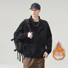 Moletom estiloso marca tendência estilo americano, peso pesado, falso duas peças, gola alta, para homens, coleção primavera/outono 2026, esportivo casual, solto, plus size