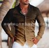 Camisa estampada de estilo retro para hombre, estilo cárdigan con solapa, informal, para uso diario, primavera y otoño, 2023