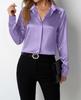 Foto Real de Ropa Transfronteriza Europea y Americana, Camisa de Satén, Camisa de Satén de Imitación de Seda para Mujer, Top de Satén de Exportación al por Mayor