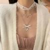 Collar apilado de encaje de deseo puro estilo ballet cadena de clavícula dulce fresco chica caliente avanzado lujo ligero diseño de nicho