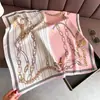 Bufanda Pequeña Cuadrada de Algodón y Lino con Patrón de Espiga en Contraste de Cadena, Pañuelo para la Cabeza tipo Terciopelo, Chal, Bufanda para el Cuello con Protección Solar, Bufanda para Mujer