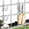 Gancho para secar zapatos de balcón, tendedero para zapatos en el alféizar exterior, barandilla de seguridad antirrobo para ventana, tendedero para zapatos para exteriores